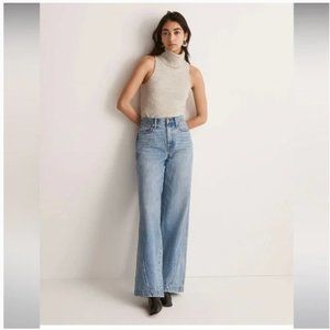 Madewell Super Wide Leg Jeans Parson Wash Inset Edition Parson Denim NWT 28